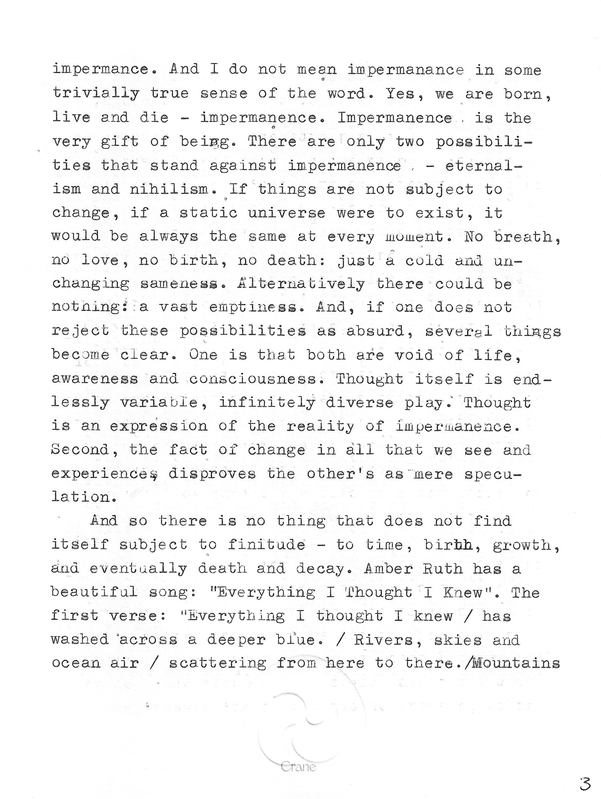 Reply from the Kalyanamitra, page 3 of 8 — Correspondence No. 1, So, What Is Death?