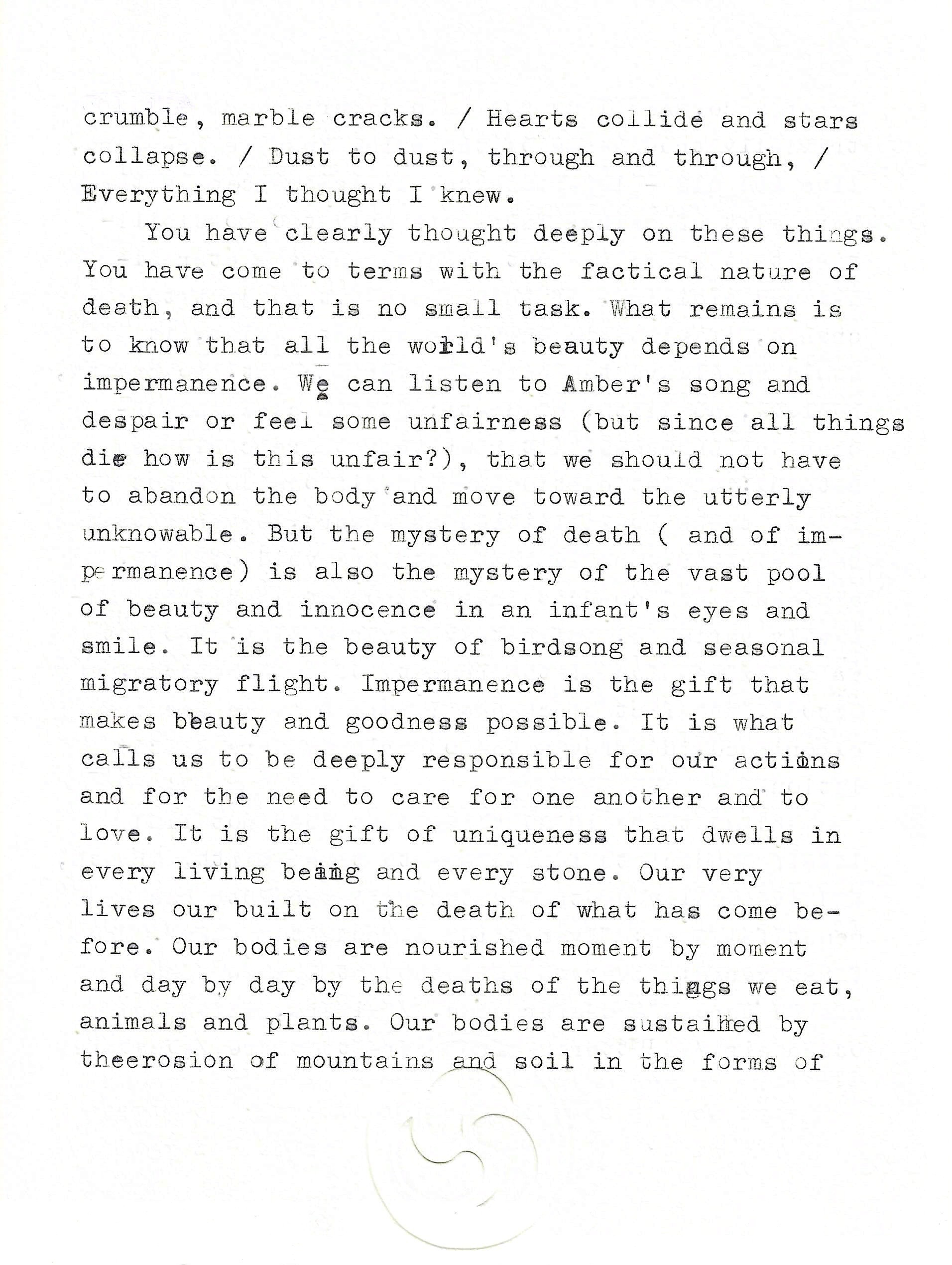 Reply from the Kalyanamitra, page 4 of 8 — Correspondence No. 1, So, What Is Death?