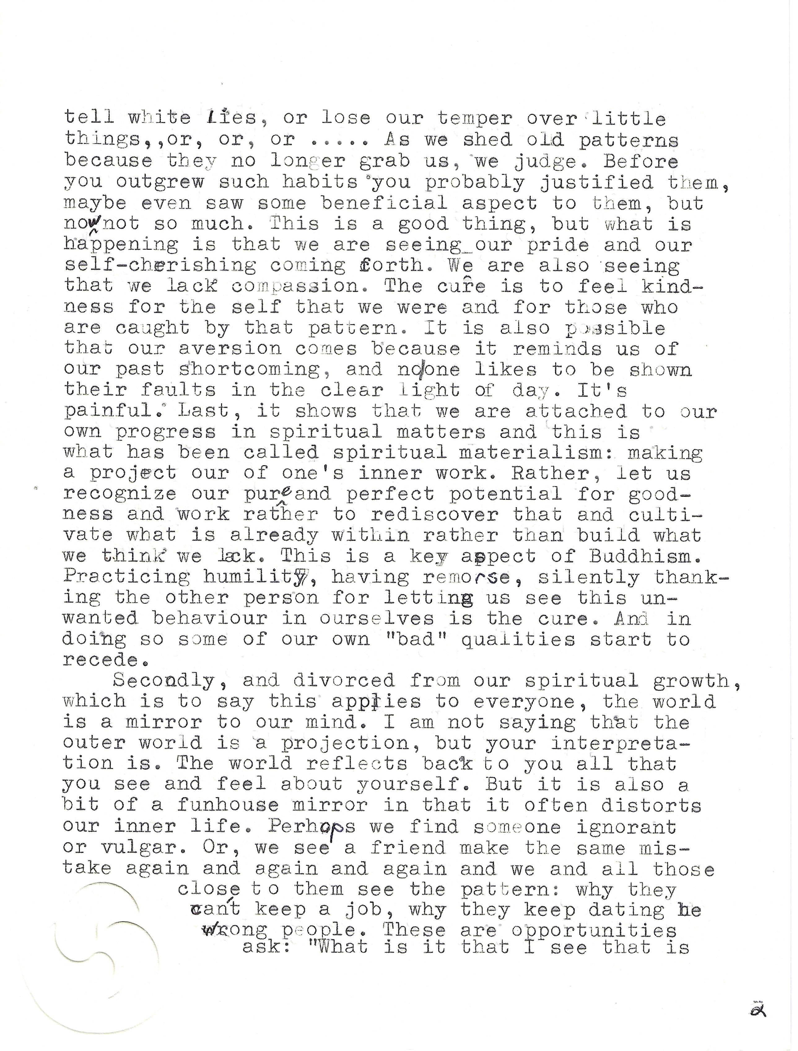 Reply from the Kalyanamitra, page 2 of 5 — Correspondence No. 2, So, What About the Flaws I Can't See?